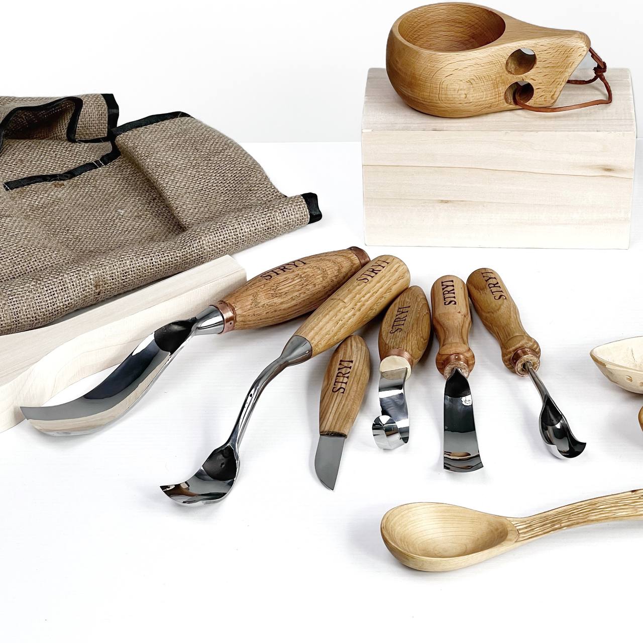 Bowl carving kit 6 pcs STRYI Profi, Bowl Gouges set, Spoon carving tools