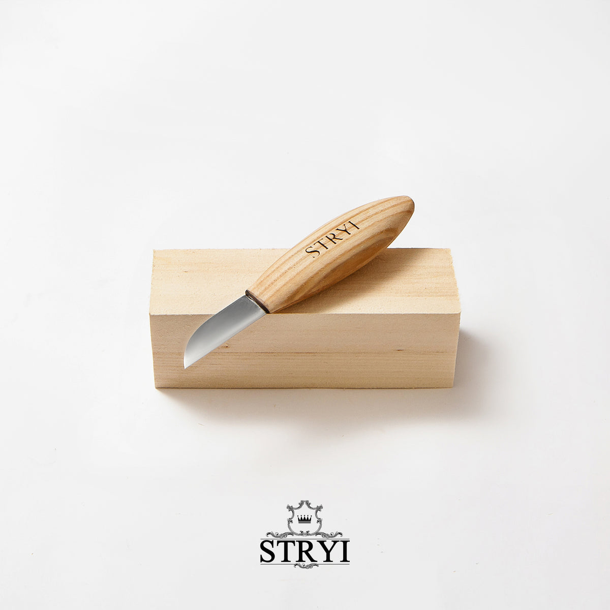 Whittling knife for wood carving 58mm STRYI Profi, sloyd knife