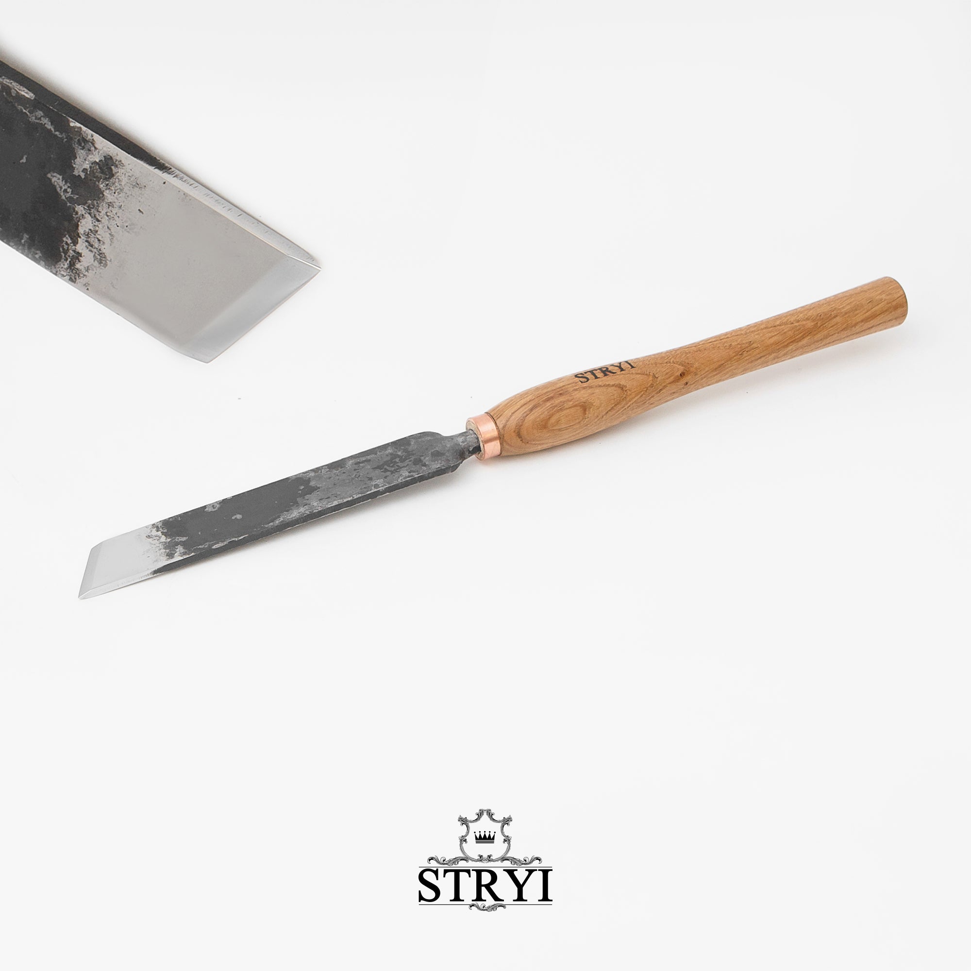 Cincel oblicuo STRYI Standart 70 grados, 30 mm. Sin pulir. Herramienta de trabajo de torno, herramienta de torneado de madera STRYI