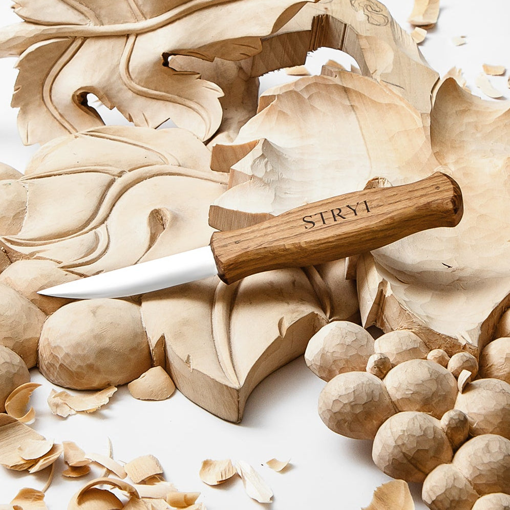 Sloyd knife STRYI Profi for wood carving 80mm, Carving tools, Carving knife, Gift for friend