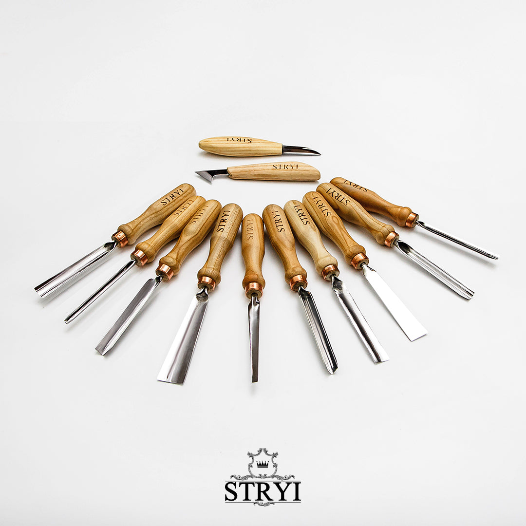 Woodcarving Tools Set 30pcs STRYI Profi, Full Completed Set for Carving