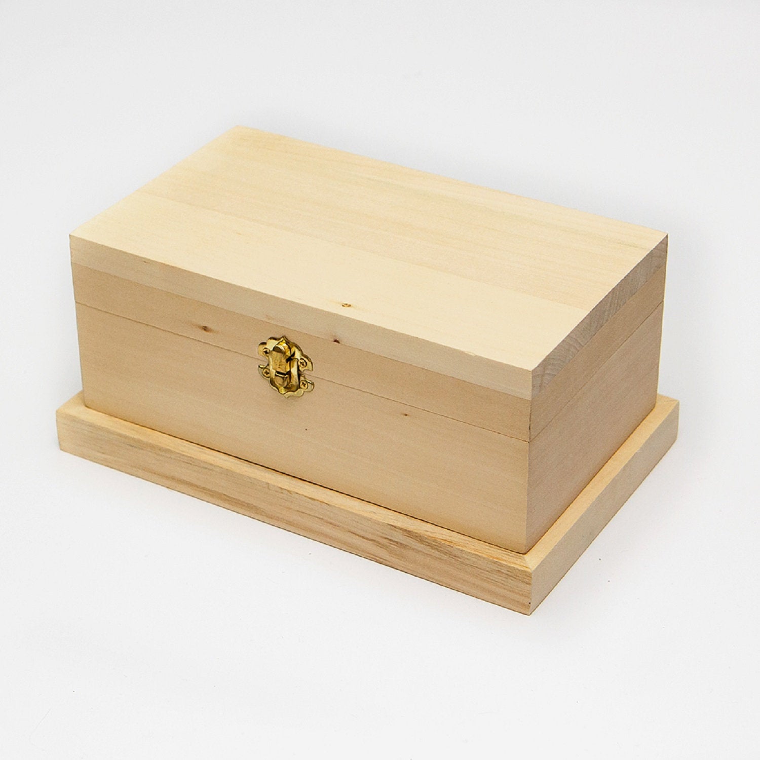 Wooden Blank Jewelry Box for Carving and Decoupage, Basswood Craft Box for Chip Carving, Geometric Patterns, Handmade Gift