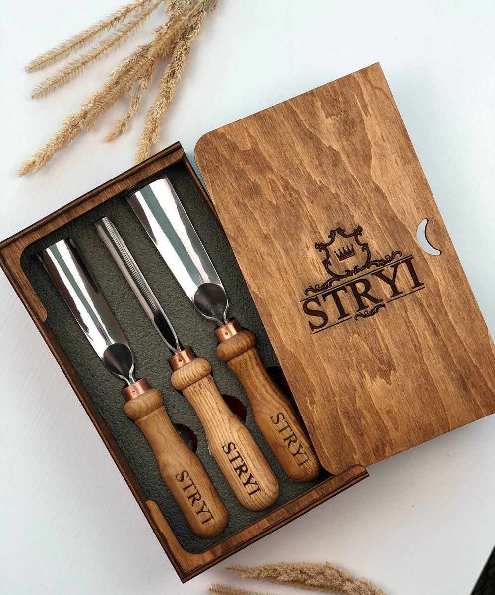 Spoon carving tools set 2pcs in wooden box, STRYI Start – Wood carving  tools STRYI