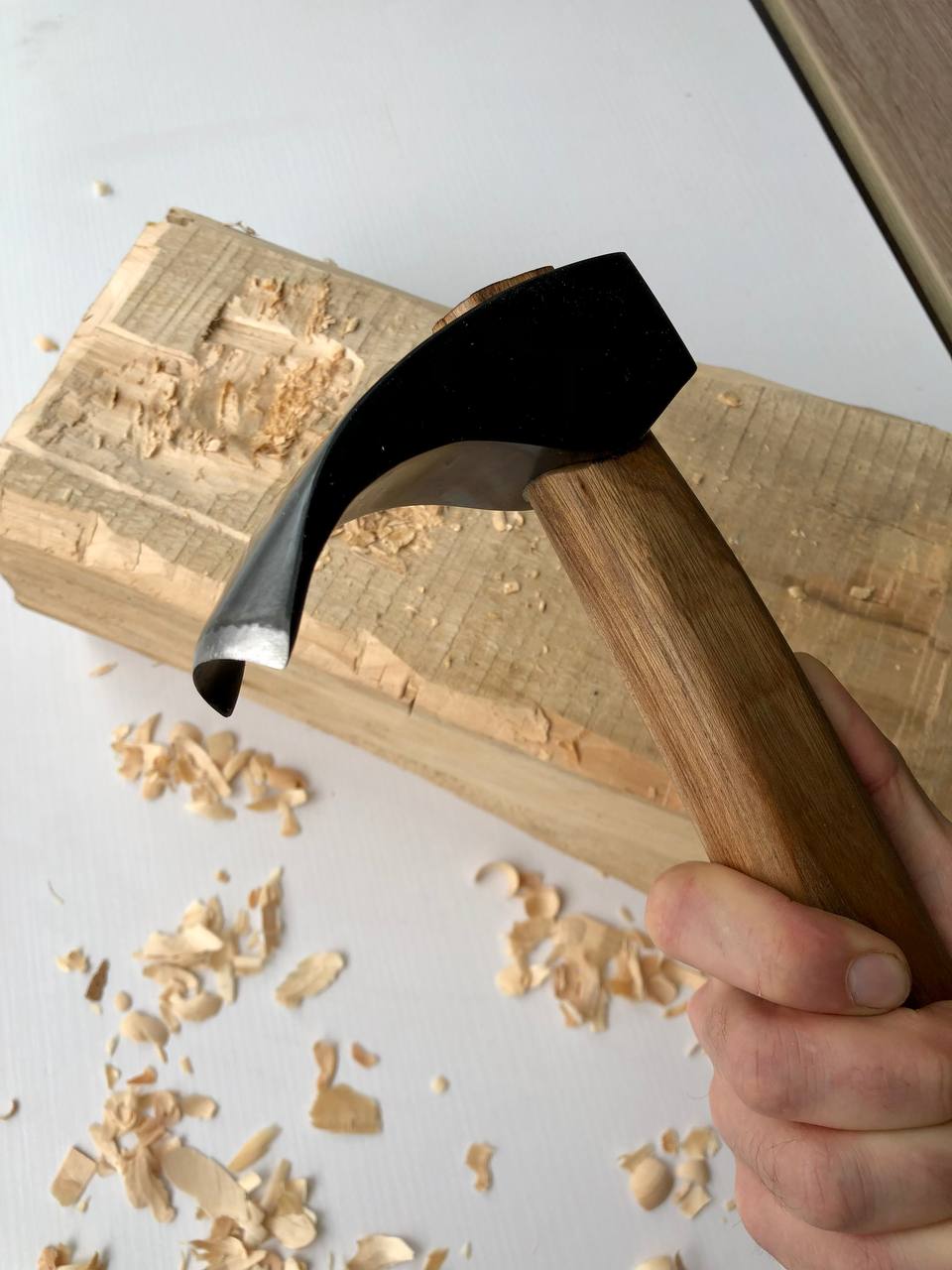 Curved bowl adze STRYI, Handmade Adze, Carpentry Tool, Carpentry Adze, Woodcarving Adze