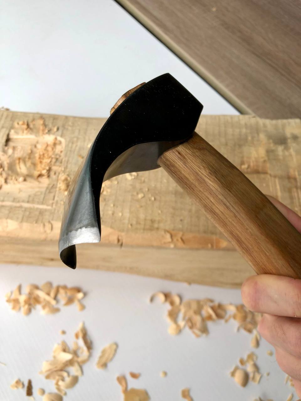 Curved bowl adze STRYI, Handmade Adze, Carpentry Tool, Carpentry Adze, Woodcarving Adze