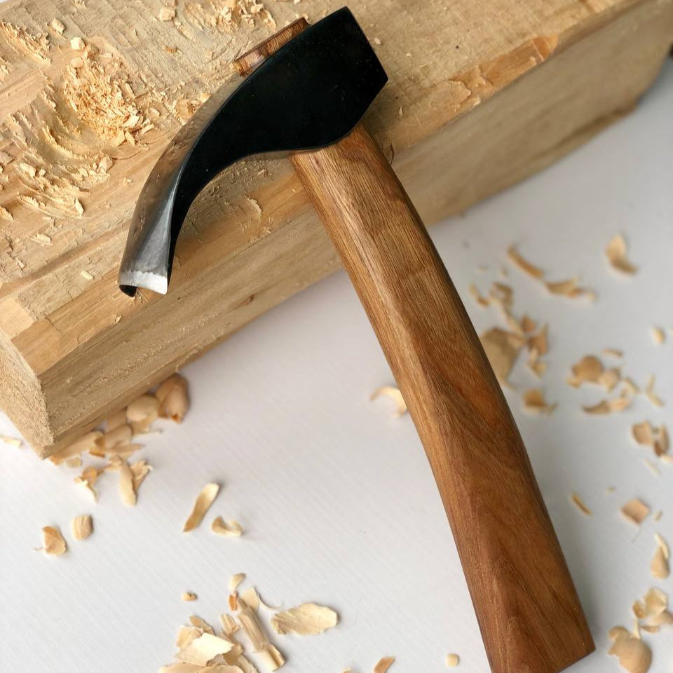 Curved bowl adze STRYI, Handmade Adze, Carpentry Tool, Carpentry Adze, Woodcarving Adze