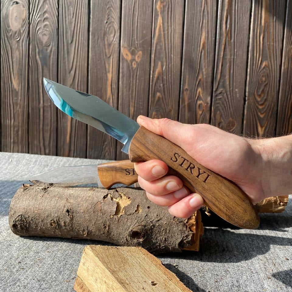 Wood carving knife STRYI Profi, Camping knife, Greenwoodworking knife, Gift for woodworker, Gift for him