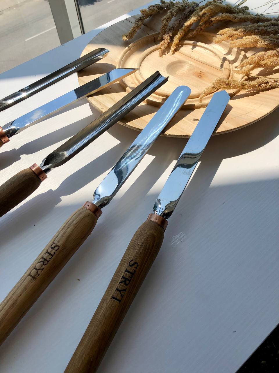 Wood turning tools, Skew chisel, Rounf scraper, Spindle gouge, Roughing ...