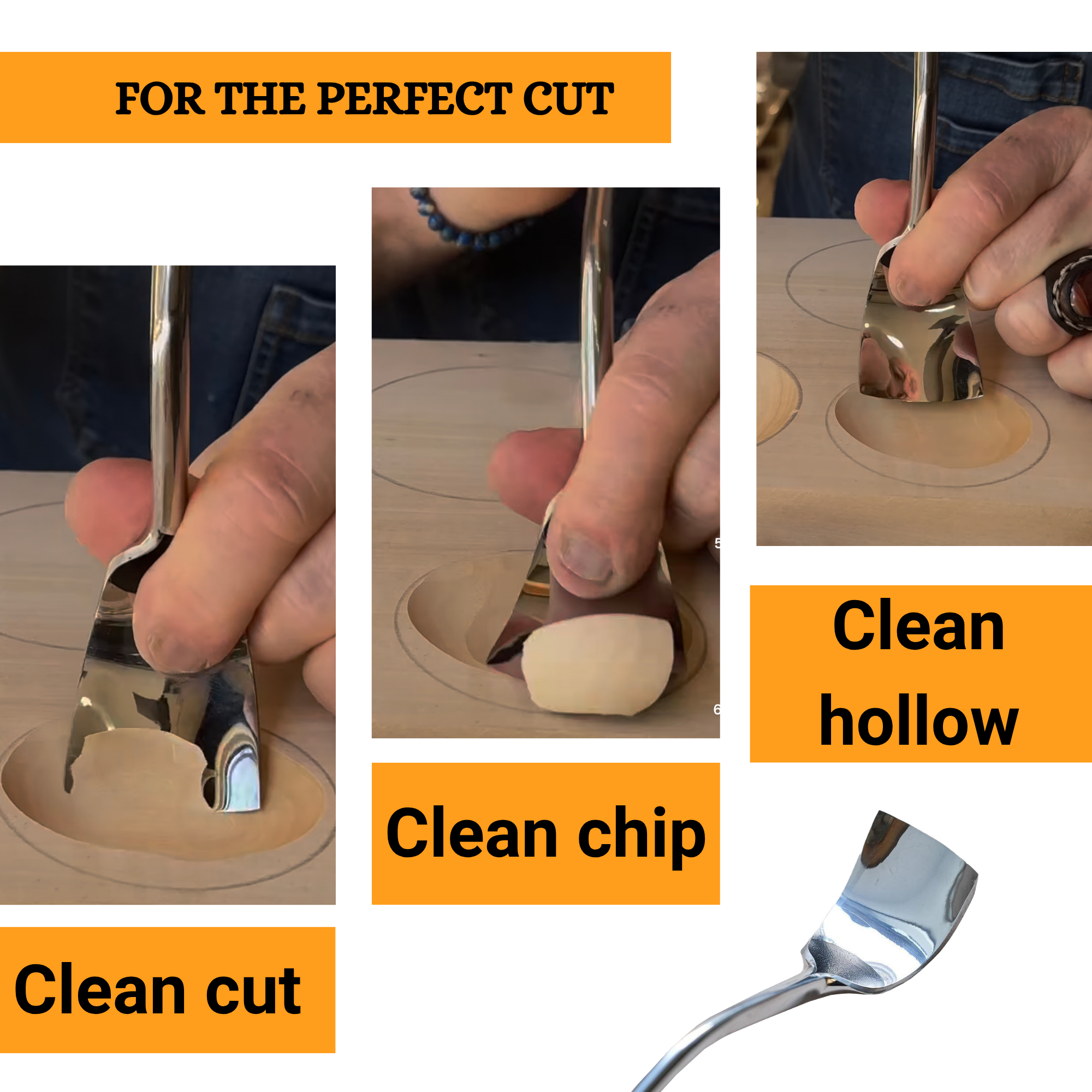 Bowl carving kit 4 pcs STRYI Profi, Spoon carving tools, Gift for men