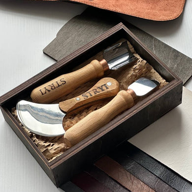 3-Piece Leatherworking Knife Set for Professional Leather craft