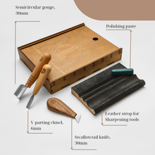 Load image into Gallery viewer, Full wood carving basic toolset STRYI Start for chip carving for beginners, stryi carving set