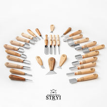 Load image into Gallery viewer, Woodcarving tools set 30pcs STRYI-AY, full completed set for volumetric chip carving