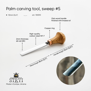 Herramienta para tallar palma STRYI Profi #5, herramienta de corte de lino, micro cinceles, cincel para grabado en madera