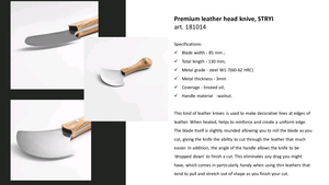 Premium-Lederkopfmesser, STRYI Profi, Messer für Lederarbeiten