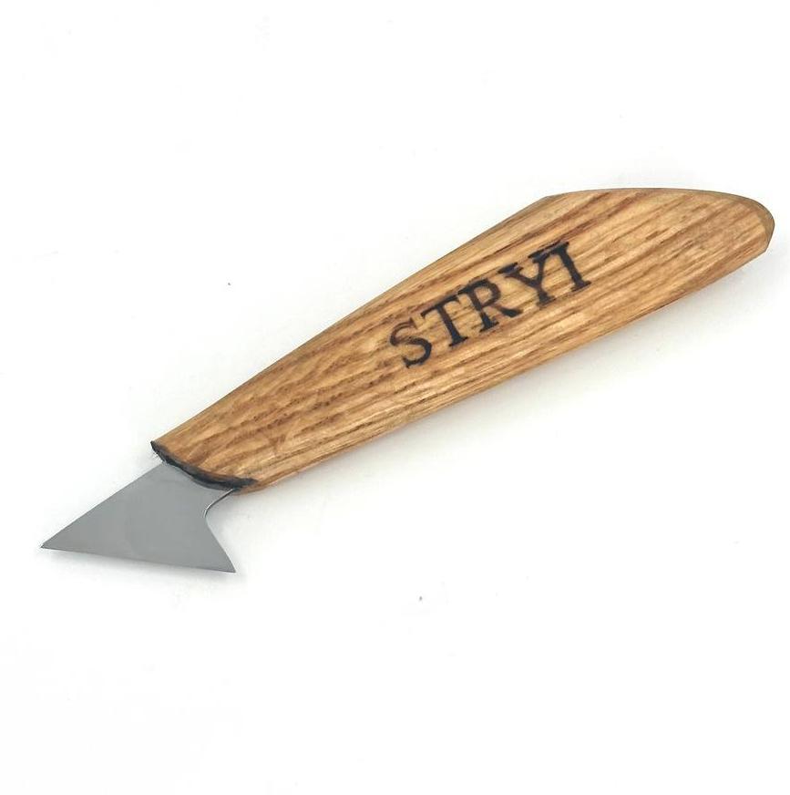Wood carving knife 35mm STRYI Profi for relief and chip carving, Chip carving knife