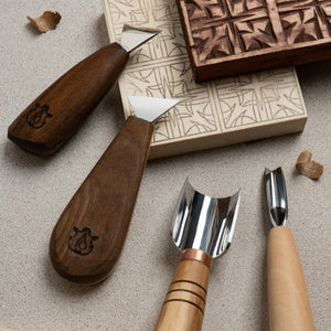 Chip carving set for starters, chip carving kit STRYI, chip carving tools, toolset for carving