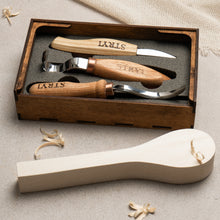 Cargar imagen en el visor de la galería, Juego de herramientas para tallar cucharas, juego de vajilla para tallar madera 3 piezas STRYI