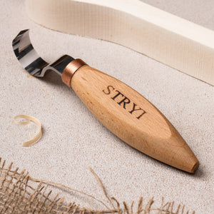 Spoon carving tool, Hook knife 35mm double-sided sharpening STRYI Profi, Spoon knife