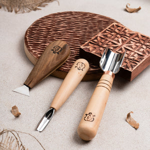 Full wood carving basic toolset STRYI Start for chip carving for beginners, stryi carving set