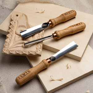 Juego básico de herramientas de tallado en madera para tallado en relieve, 3 piezas STRYI Start