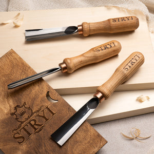 Basic woodcarving tools set for relief carving, 3pcs STRYI Start