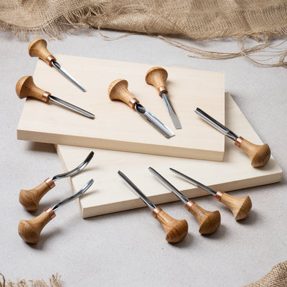 Palm carving tools set of 10 pcs, Gravers and burins STRYI Profi