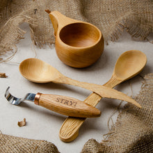 Load image into Gallery viewer, Spoon hook knife 30mm STRYI Profi bowl and kuksa carving, hook knife, Spoon making