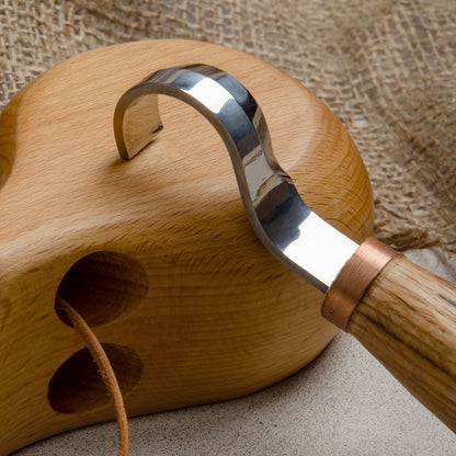 Löffelhakenmesser 30mm STRYI Profi Schüssel- und Kuksa-Schnitzmesser, Hakenmesser, Löffelschnitzmesser