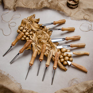 Juego de herramientas para tallar madera 12 piezas STRYI Profi para relieve y tallado en virutas