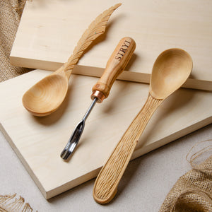 Short bent gouge, wood carving tools, spoon gouge STRYI Profi, carving grooves, carving gouge, gouge