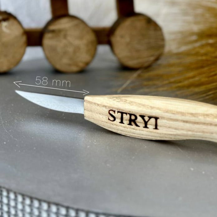 Whittling knife for wood carving 58mm STRYI Profi, Sloyd knife, Carving figurines, Carving knife