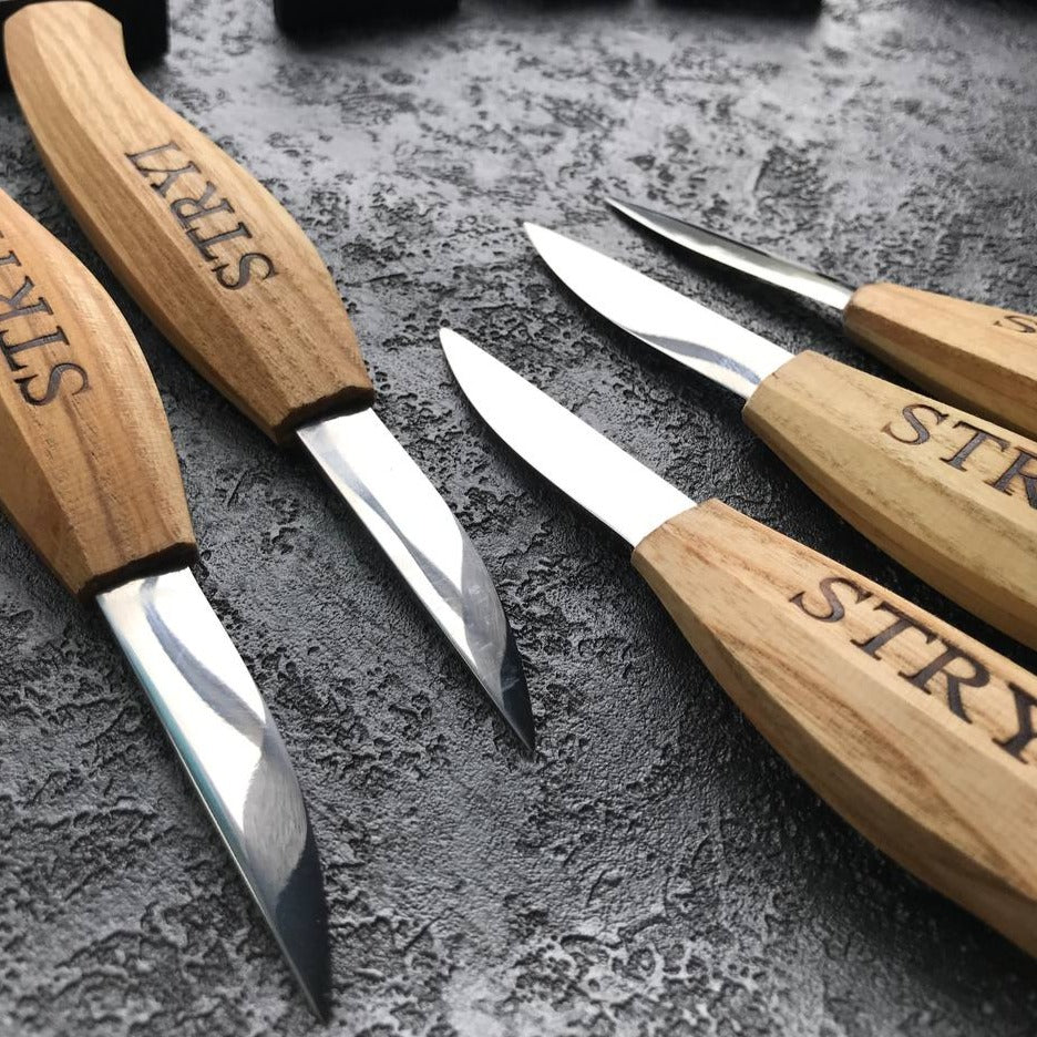 Whittling knife for wood carving 58mm STRYI Profi, sloyd knife
