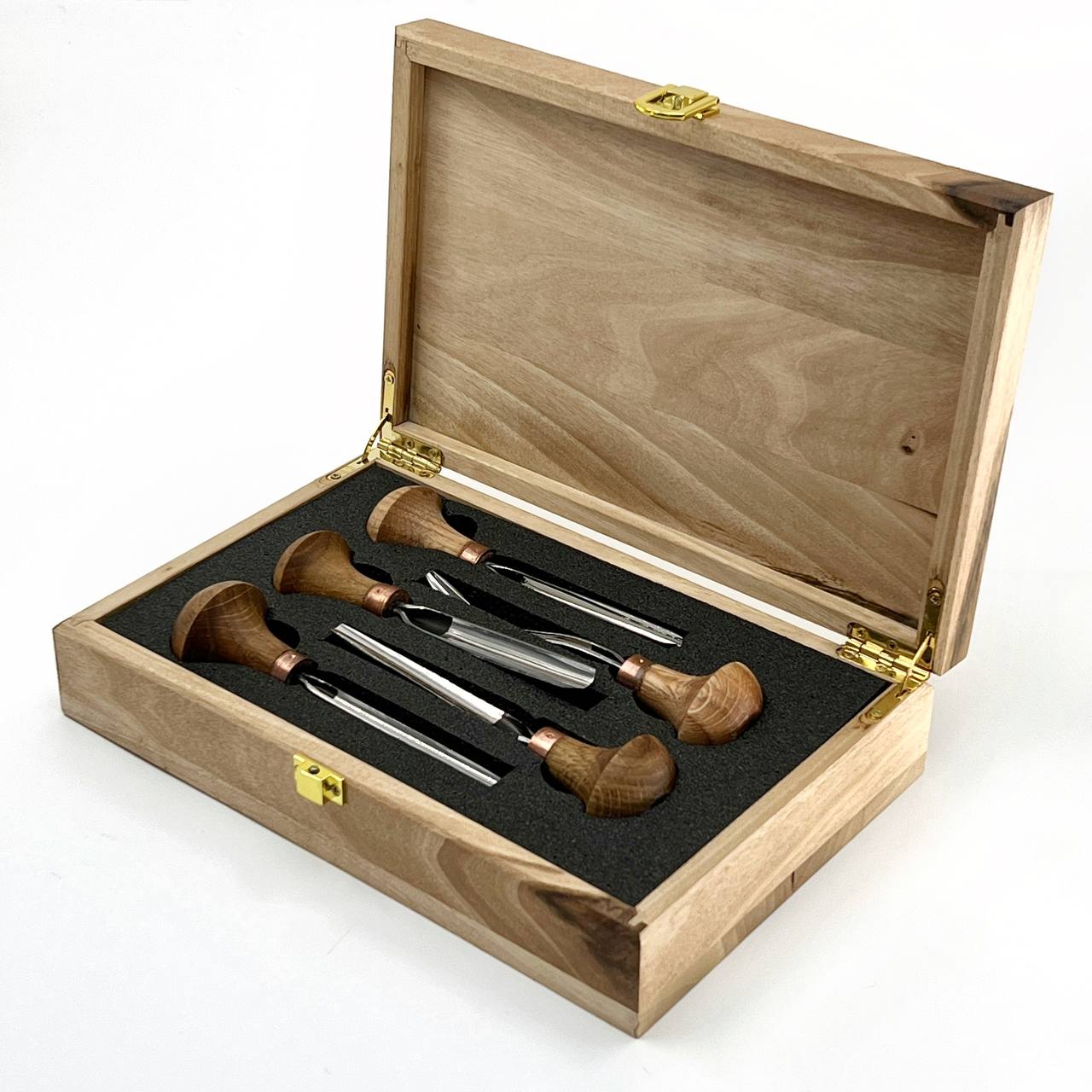 Detailed relief carving set of 5 palm tools STRYI Profi, Toolset for Linocuttting, Whittling figurines in Deluxe gift box