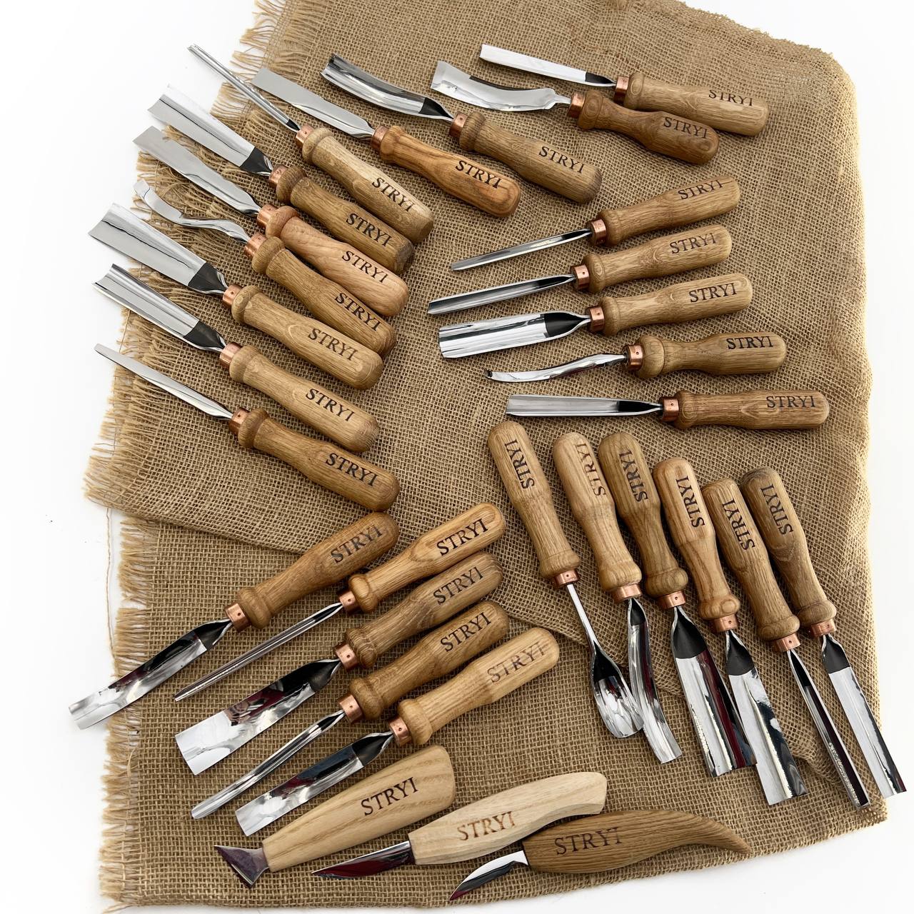 Woodcarving tools set 30pcs STRYI Profi, Gouges set, Chisels set, Woodworking tools
