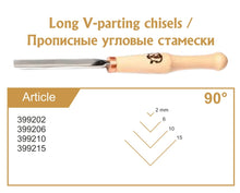 Load image into Gallery viewer, V-parting chisel 90 degrees for chip carving with pen handle Stryi-AY Profi, V-tools