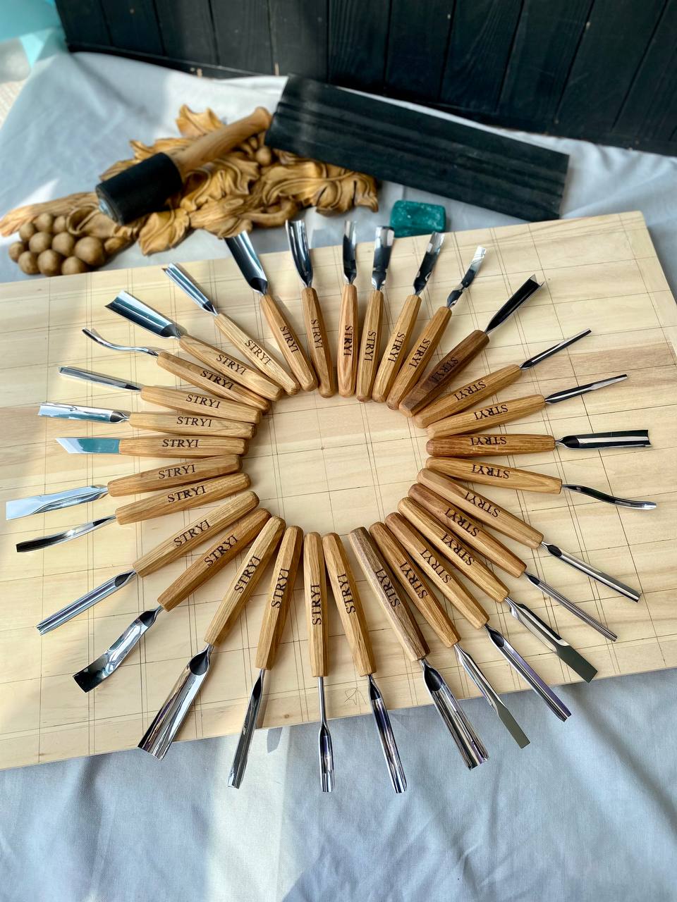 Juego de herramientas para tallar madera para tallar en relieve, raspar después del corte, tallar escultura en madera, análogo PFEIL