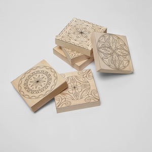 Basswood blanks set, 9pcs,  printed with carving patterns