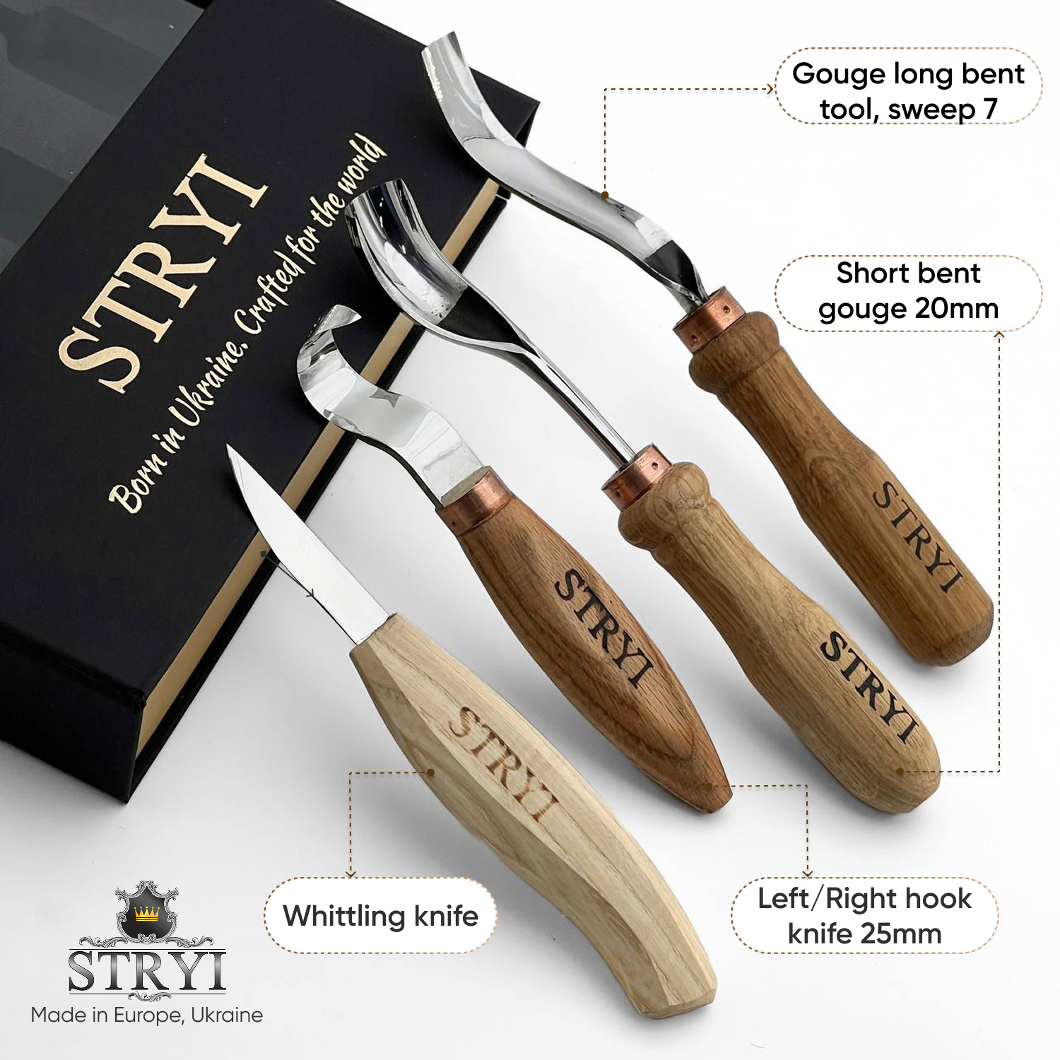 Deep Vessel Mastery: The 5-Piece Professional Bowl & Kuksa Carving Set