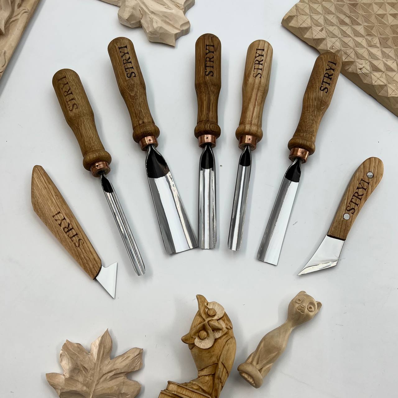 Grundlegendes Holzschnitzset STRYI zum Schnitzen von Figuren und Reliefschnitzen, Vielseitiges Set