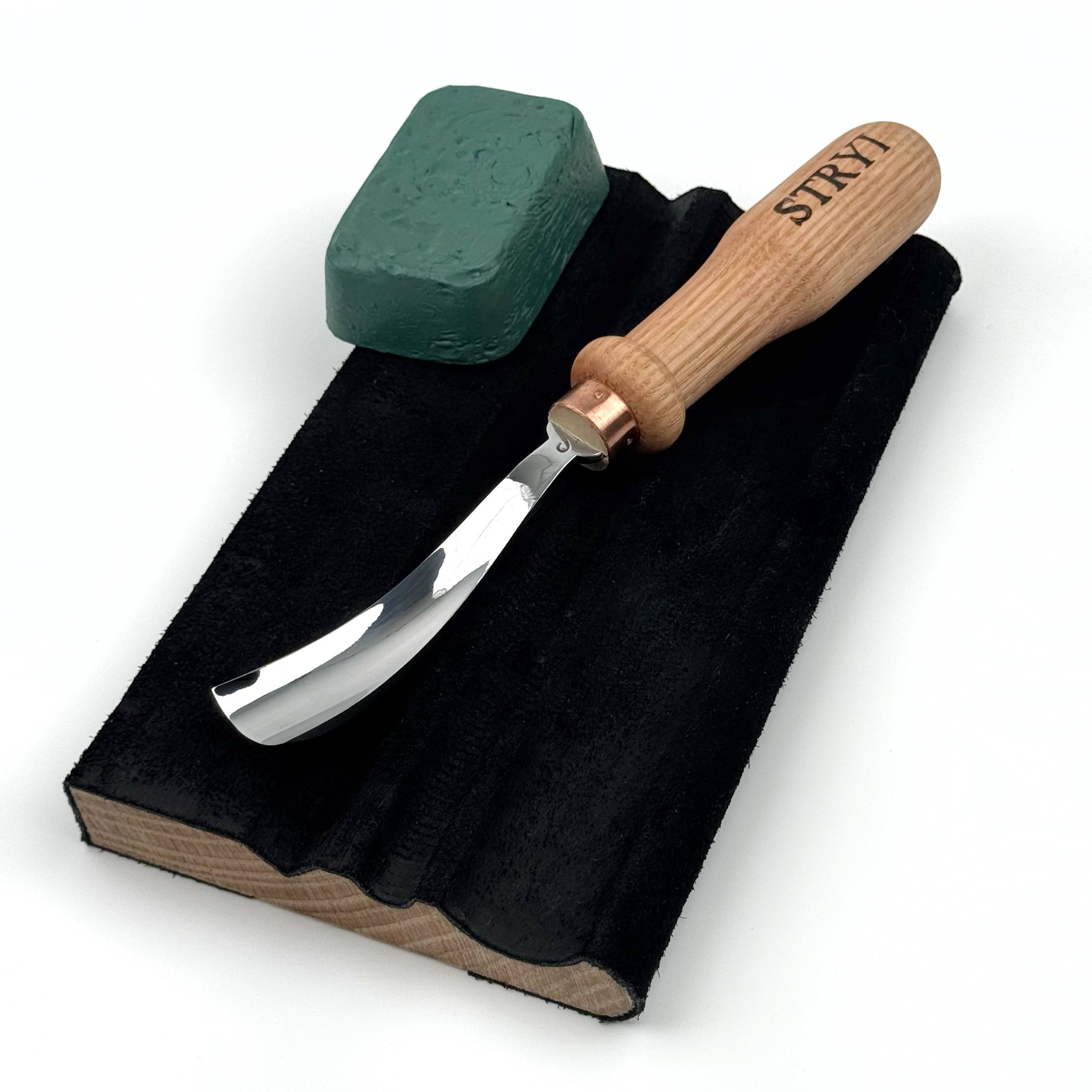 STRYI Reverse Bent Gouge – Specialized Forged Chisel for Convex Shapes & High Relief