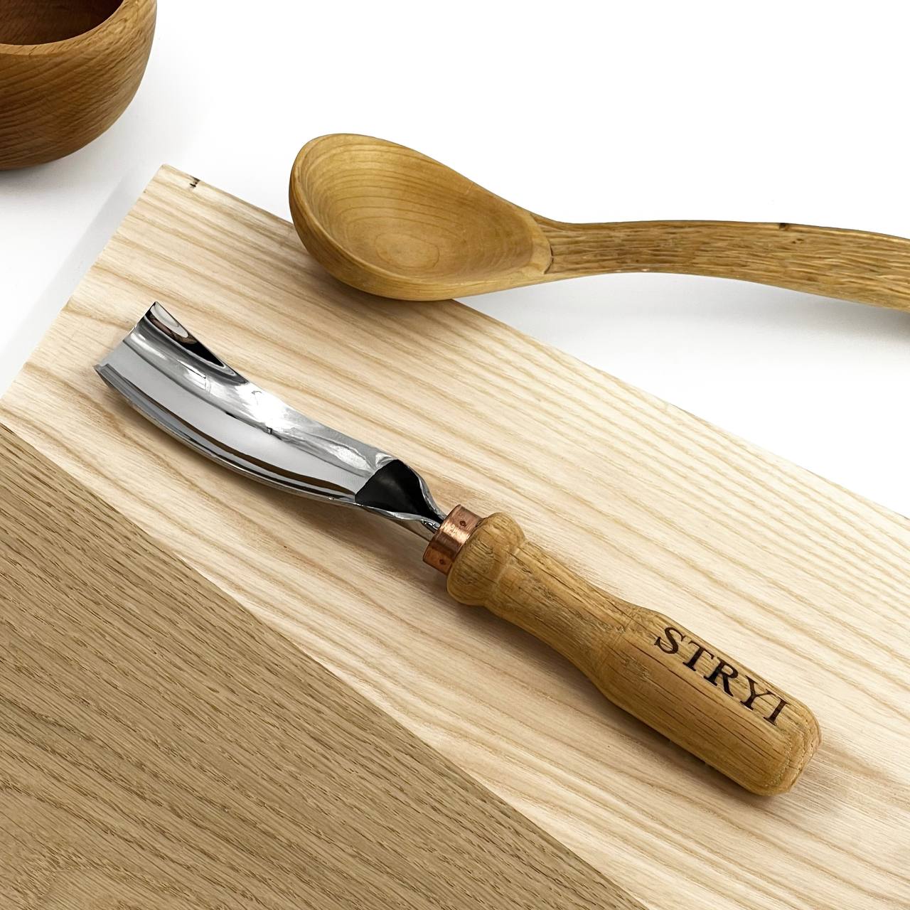 Gouge Long bent chisel STRYI Profi, 8 profile, Woodcarving tools from Manufacturer STRYI