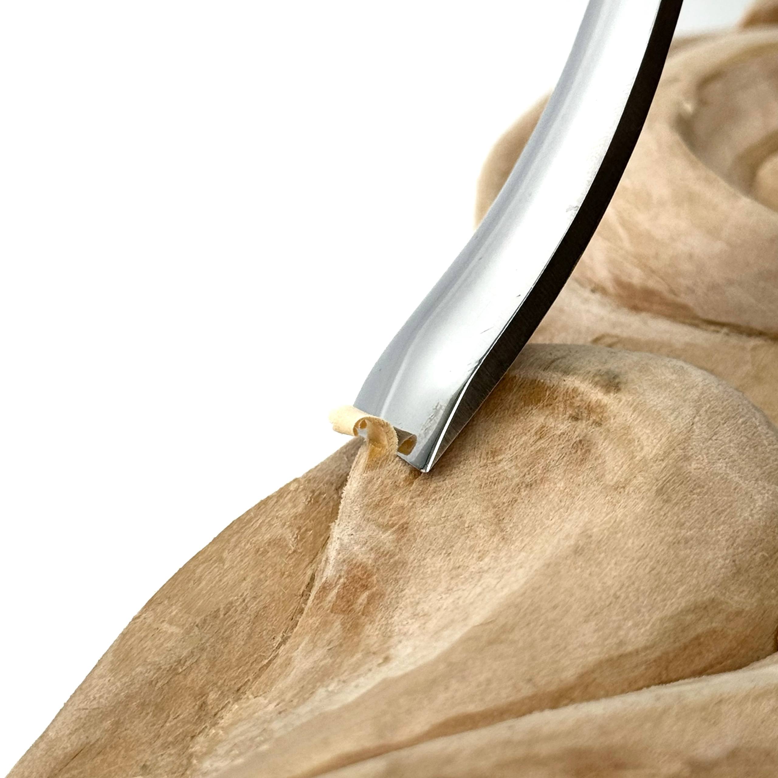 STRYI Reverse Bent Gouge – Specialized Forged Chisel for Convex Shapes & High Relief