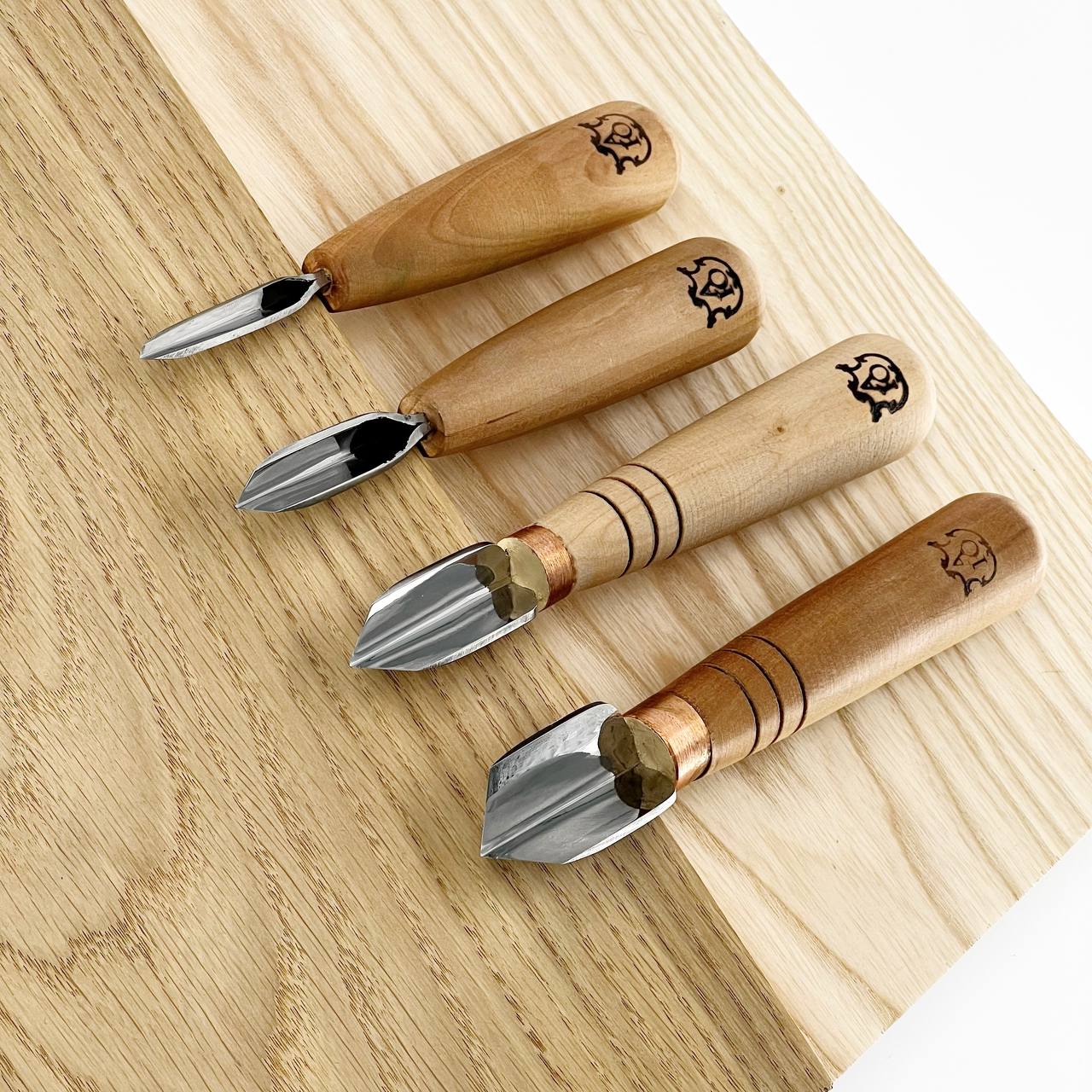 V-parting tool, Short chisel skewed STRYI-AY Profi for carving, V-shaped chisel