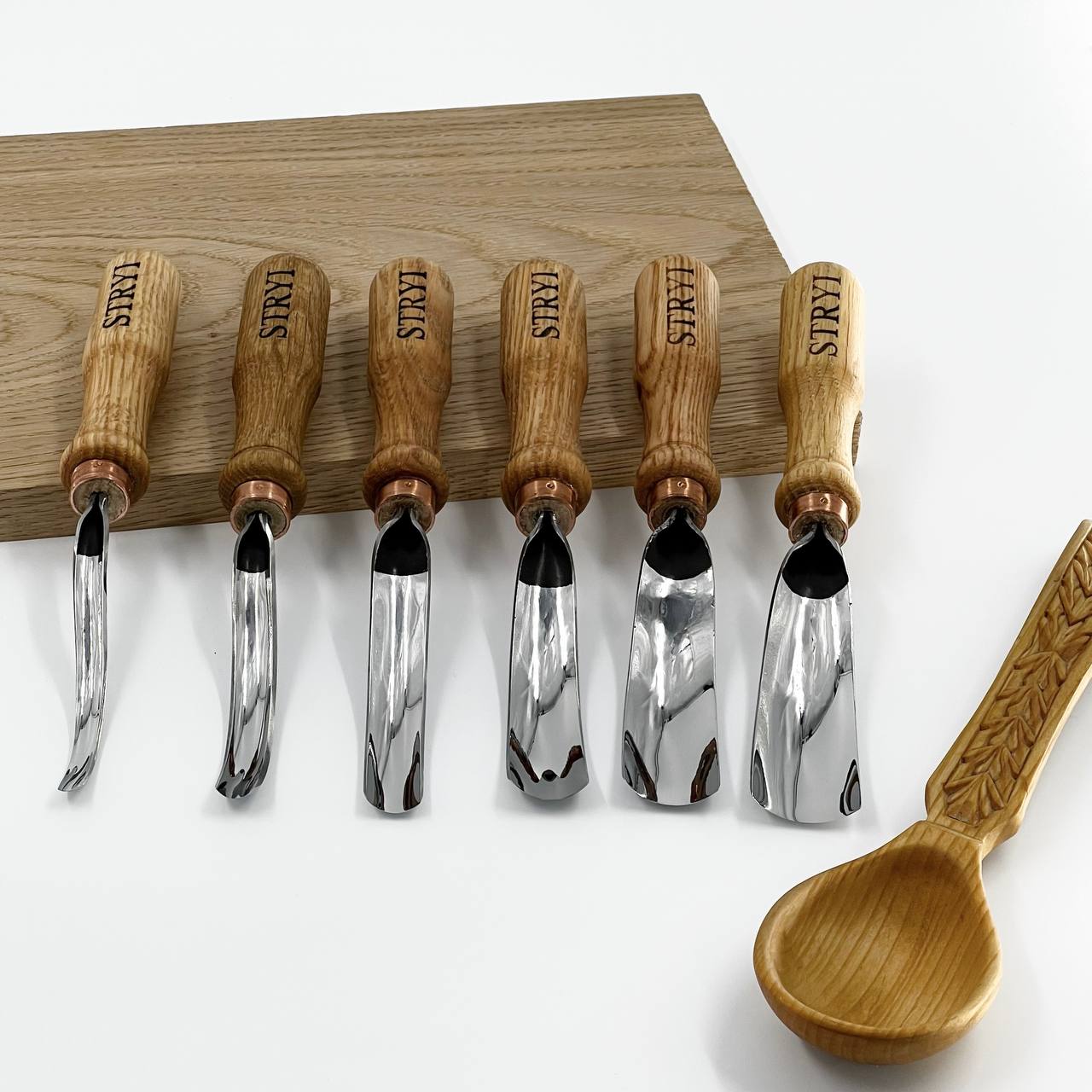 Gouge Long bent chisel STRYI Profi, 8 profile, Woodcarving tools from Manufacturer STRYI