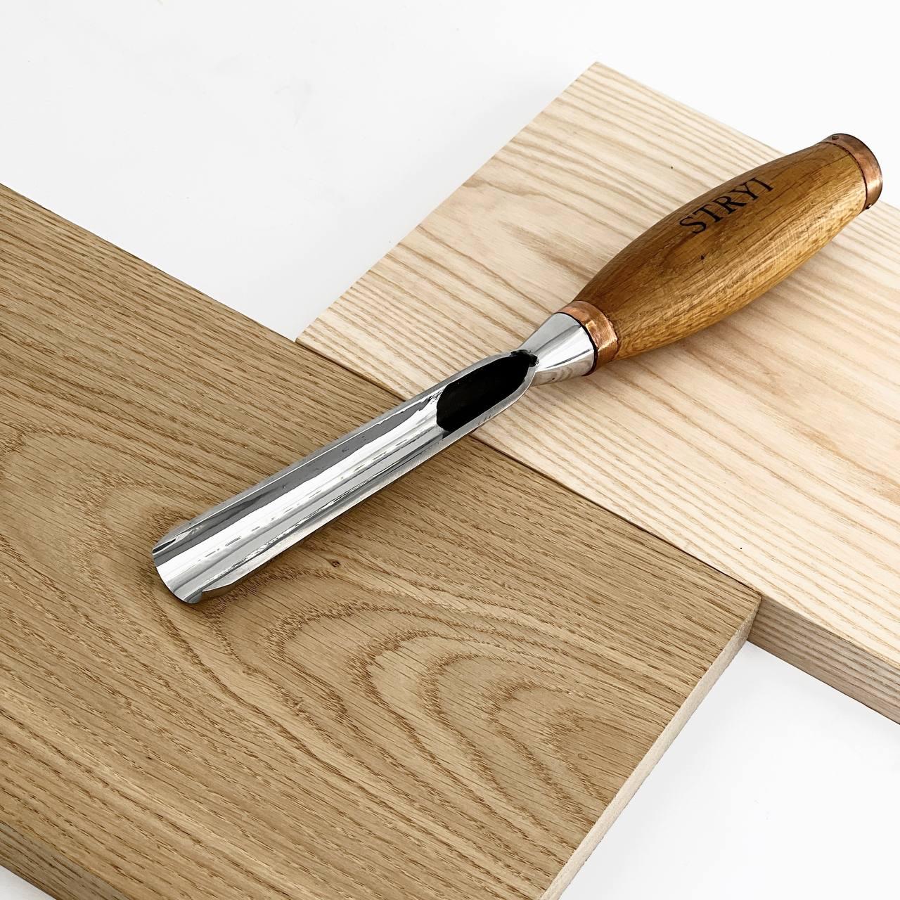 Große Bildhauerröhre, Hochleistungsmeißel, 9 Profil Halbrund, STRYI Profi, Bildhauerwerkzeuge