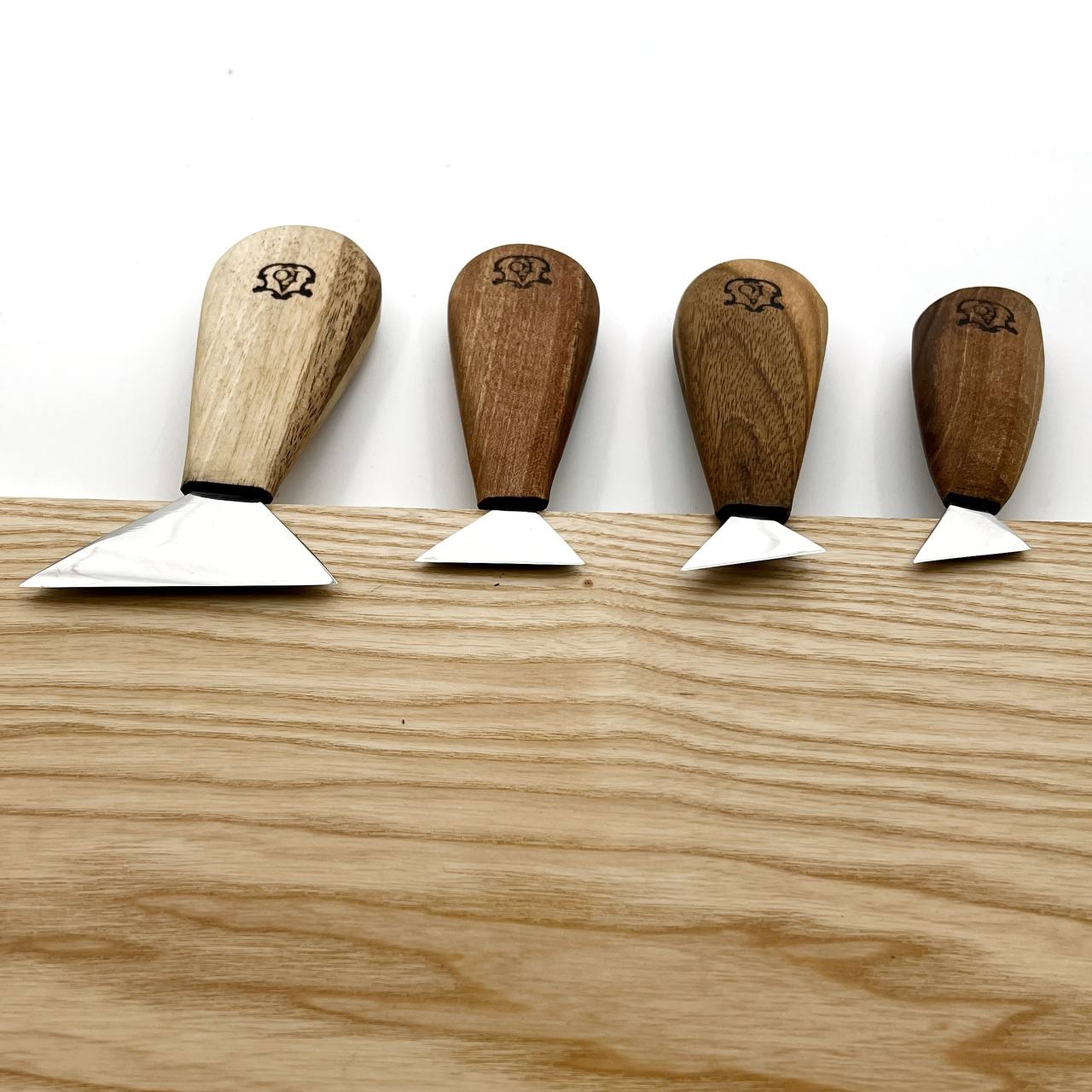 Wood carving Knives set, Swallowtail knives in roll-case, Triangle knives