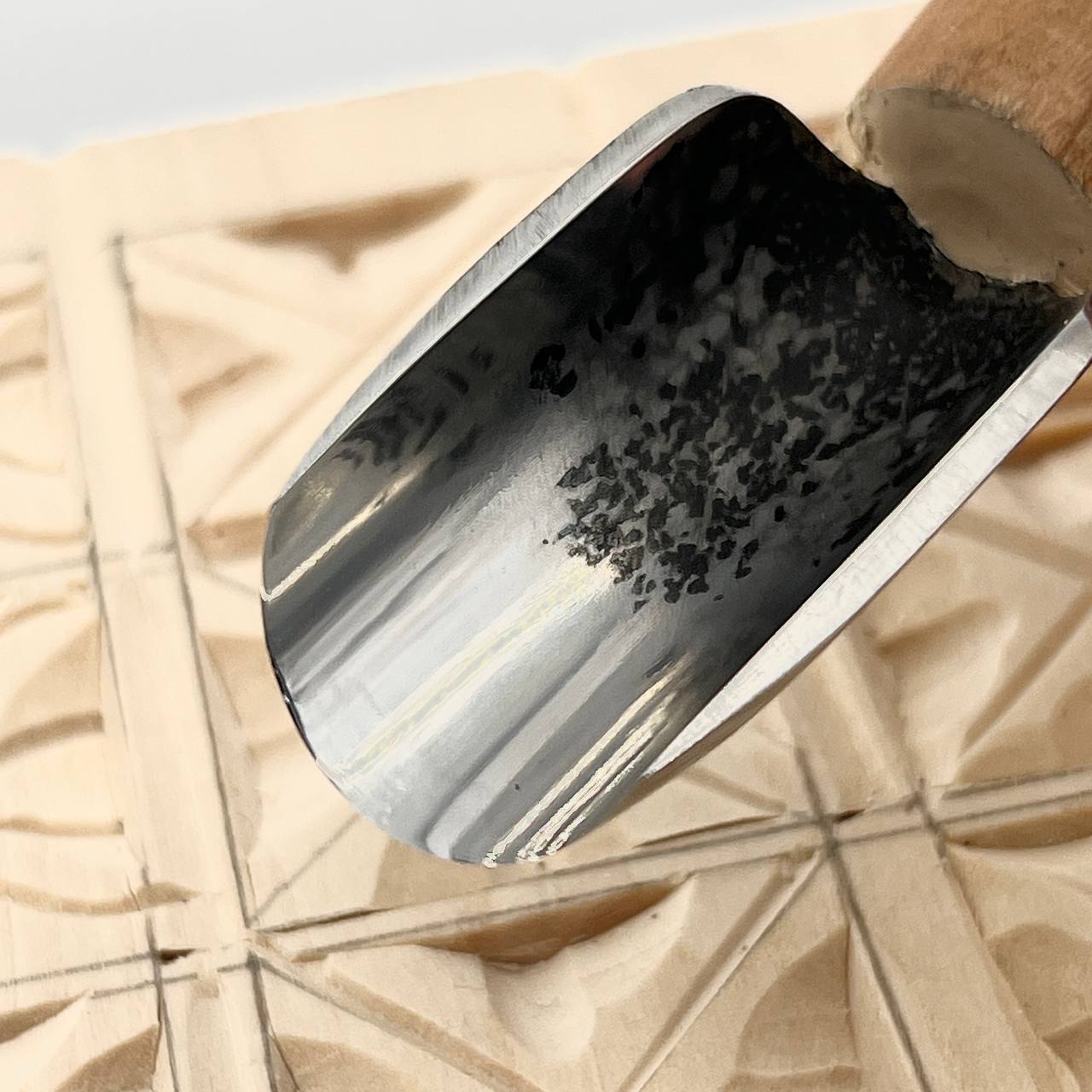 Skew-beveled short gouge STRYI-AY Chip carving gouge Standart