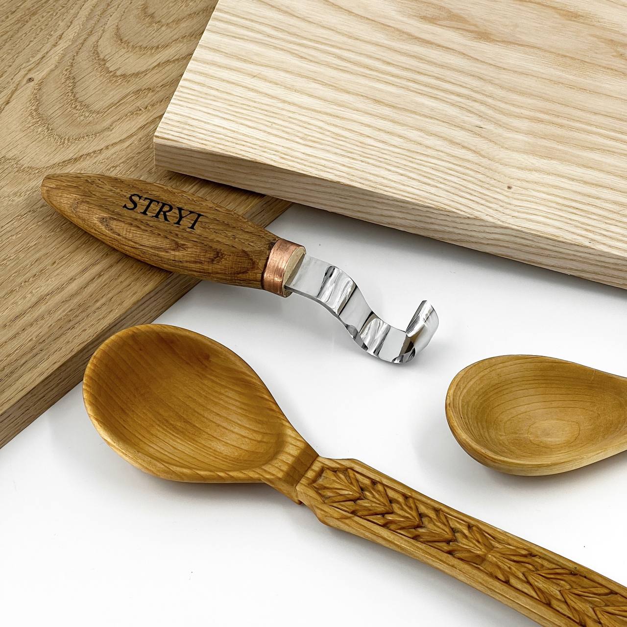 Spoon hook knife 30mm STRYI Profi bowl and Kuksa carving, Hook knife, Spoon knife. Curved knife