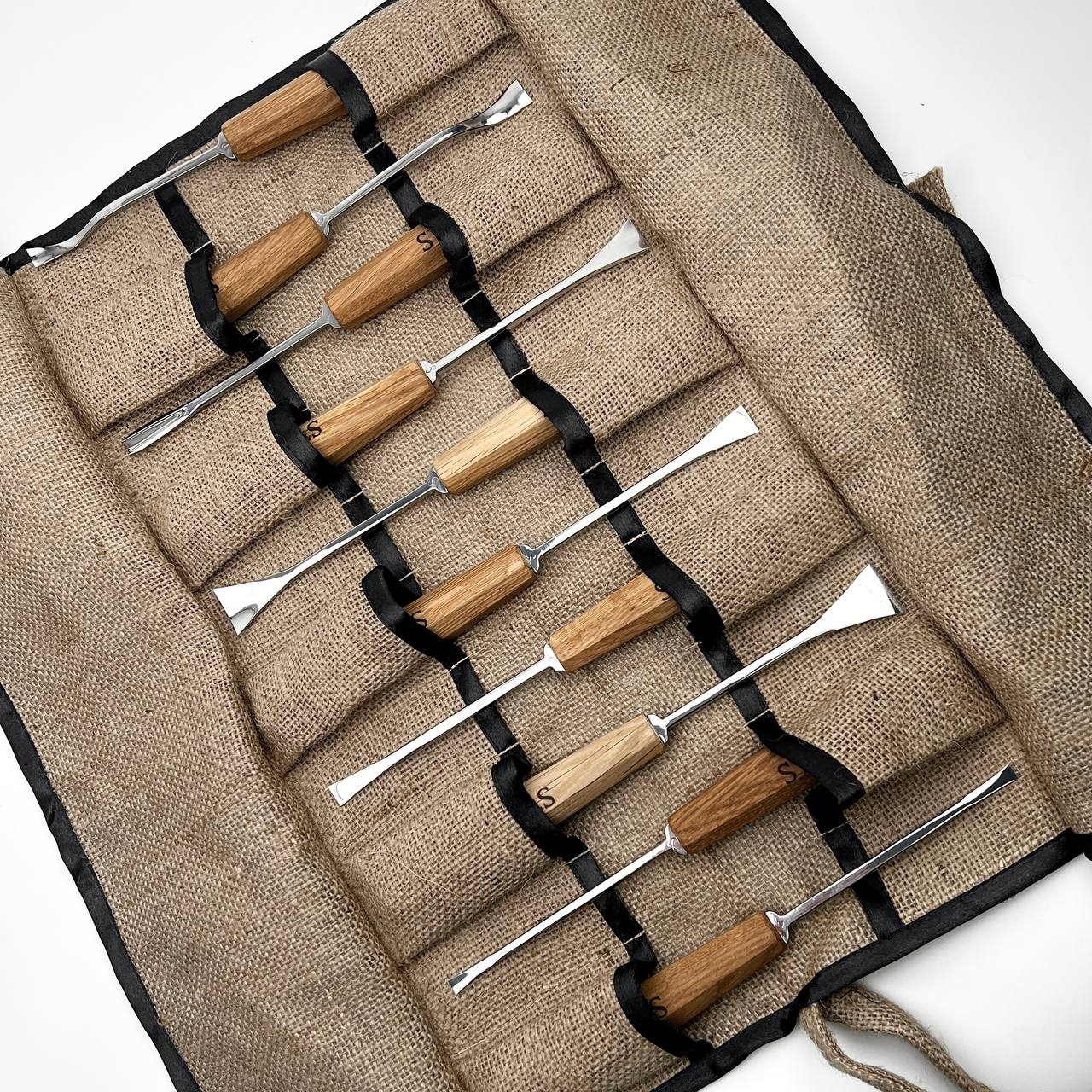 Fishtail Gouges set STRYI MAESTRO, Detailing Chisels set, Relief carving