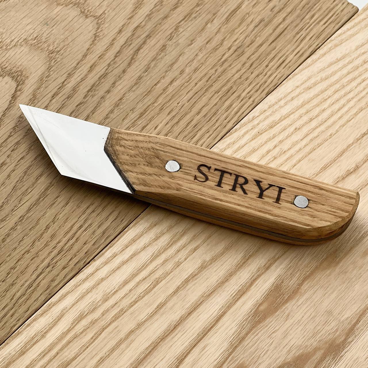 Wide carving knife,  carving knife 40mm STRYI Profi, Skewed knife, Knife for sculpting